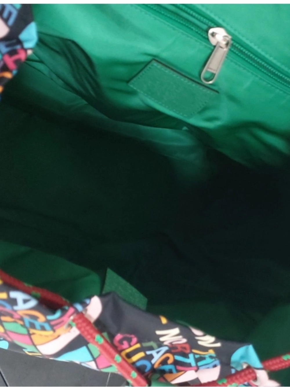 Gucci Multicolor Logo Print Backpack with Green Trim - Picture 16 of 16